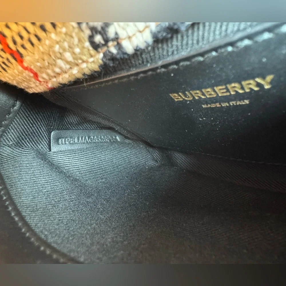 NEW🔥BURBERRY Mini Lola Woven Check Bag - Picture 15 of 16